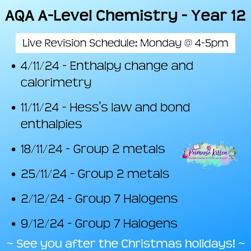 AQA A - Level Chemistry Exam Masterclass - Primrose Kitten