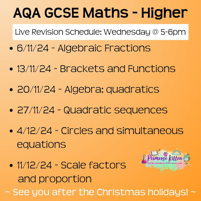 AQA GCSE Maths (HIGHER) Exam Masterclass - Primrose Kitten