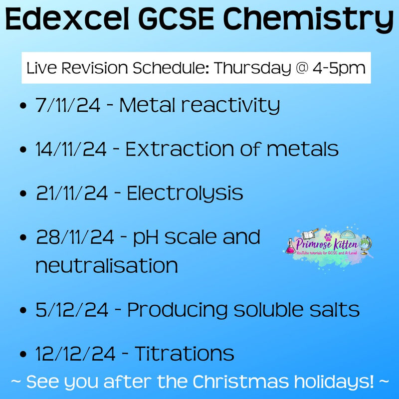 Edexcel GCSE Chemistry Exam Masterclass - Primrose Kitten