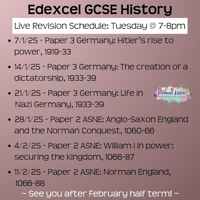 Edexcel GCSE History Exam Masterclass - Primrose Kitten