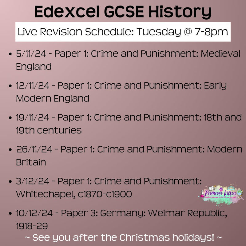 Edexcel GCSE History Exam Masterclass - Primrose Kitten