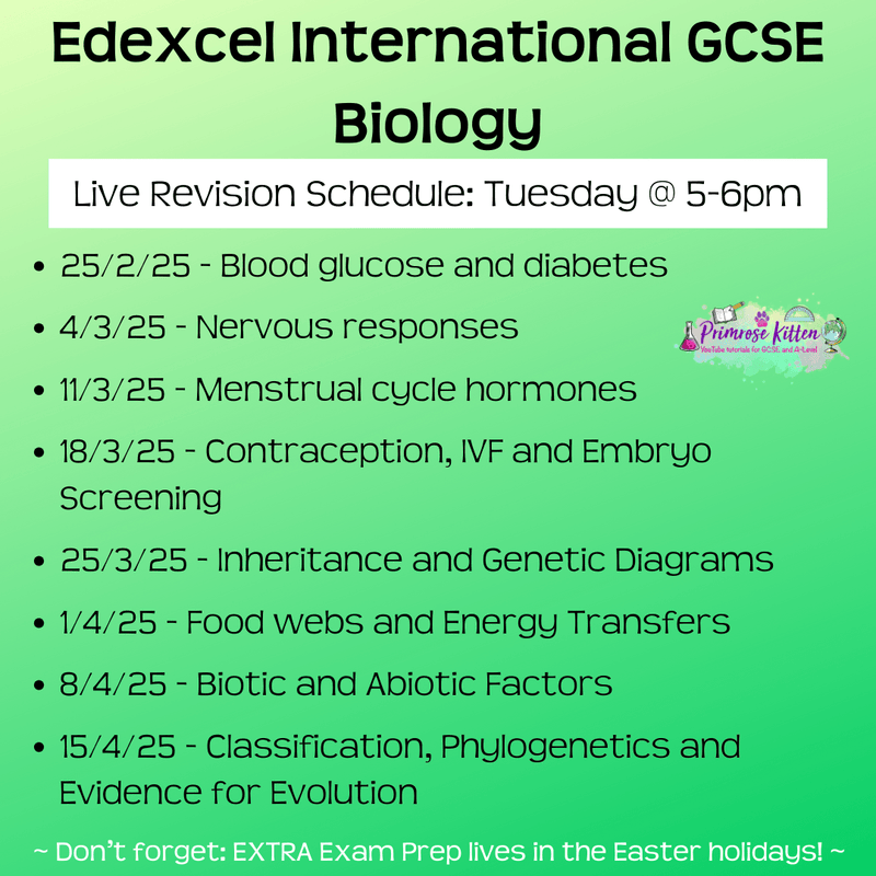 Edexcel International GCSE Biology Exam Masterclass - Primrose Kitten