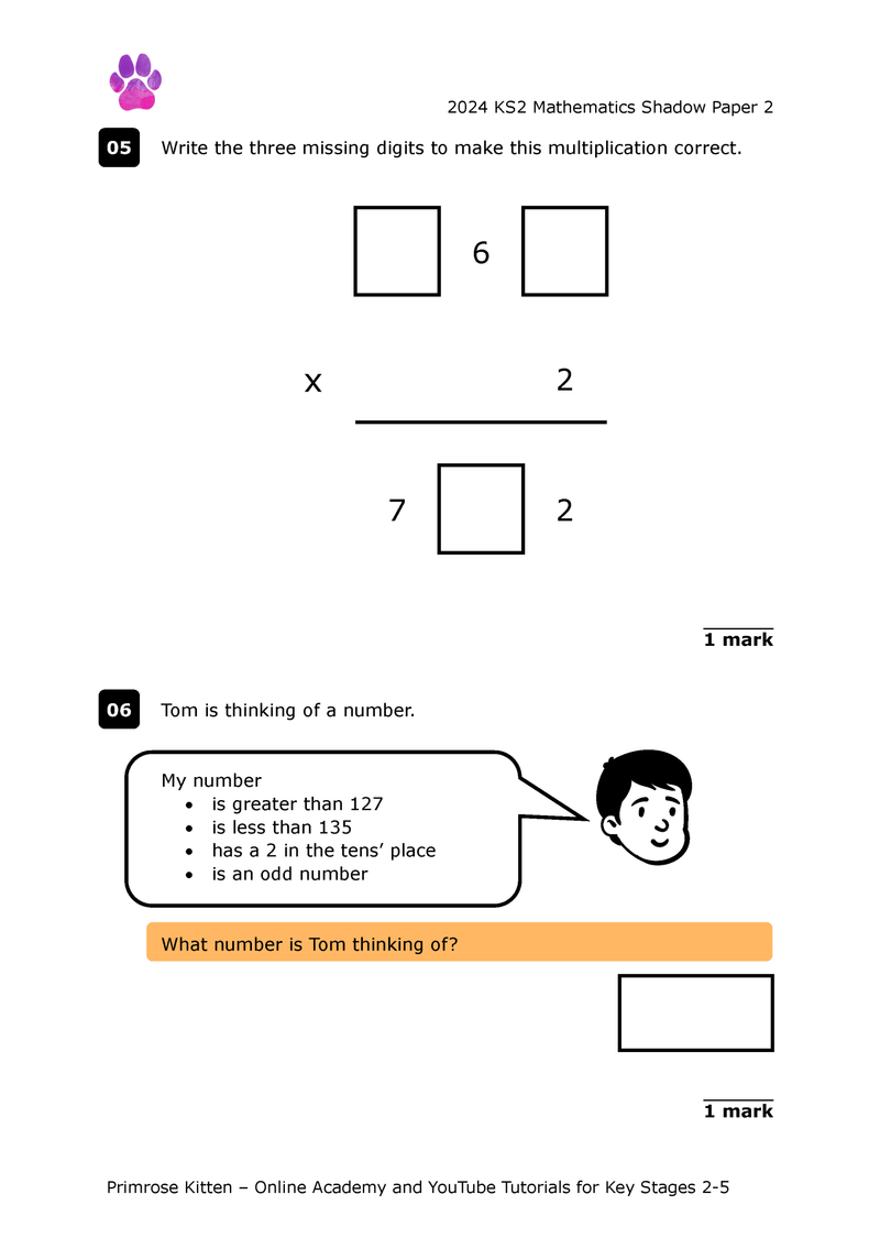 KS2 Maths: SATs Shadow Papers - Primrose Kitten