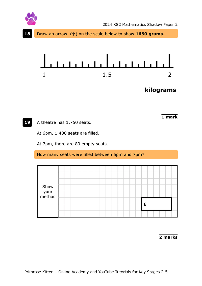 KS2 Maths: SATs Shadow Papers - Primrose Kitten