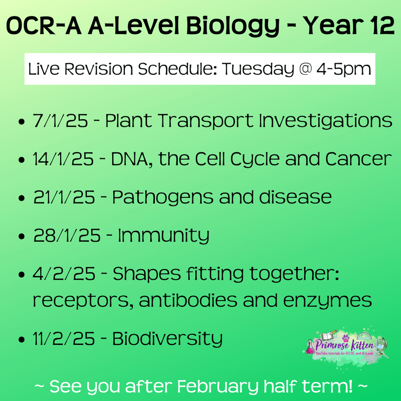 OCR - A A - Level Biology Exam Masterclass - Primrose Kitten