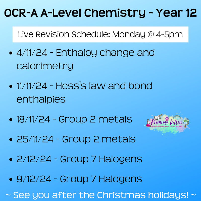 OCR - A A - Level Chemistry Exam Masterclass - Primrose Kitten