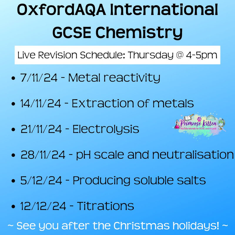 OxfordAQA International GCSE Chemistry Exam Masterclass - Primrose Kitten