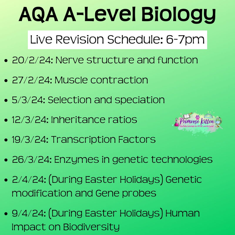 AQA A-Level Biology Exam Masterclass - Primrose Kitten
